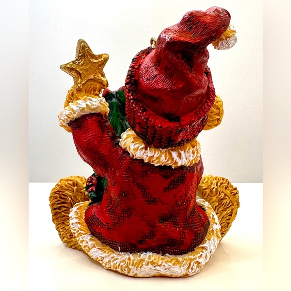 Vintage Santa Teddy Bear Christmas Tree Decoration 3.5" Hanging Figure Ornament - Picture 2 of 5